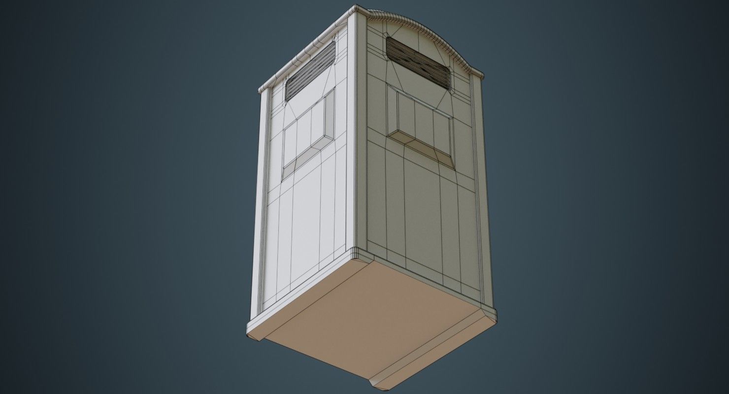 Portable Toilet 3B Low-poly 3D model_7