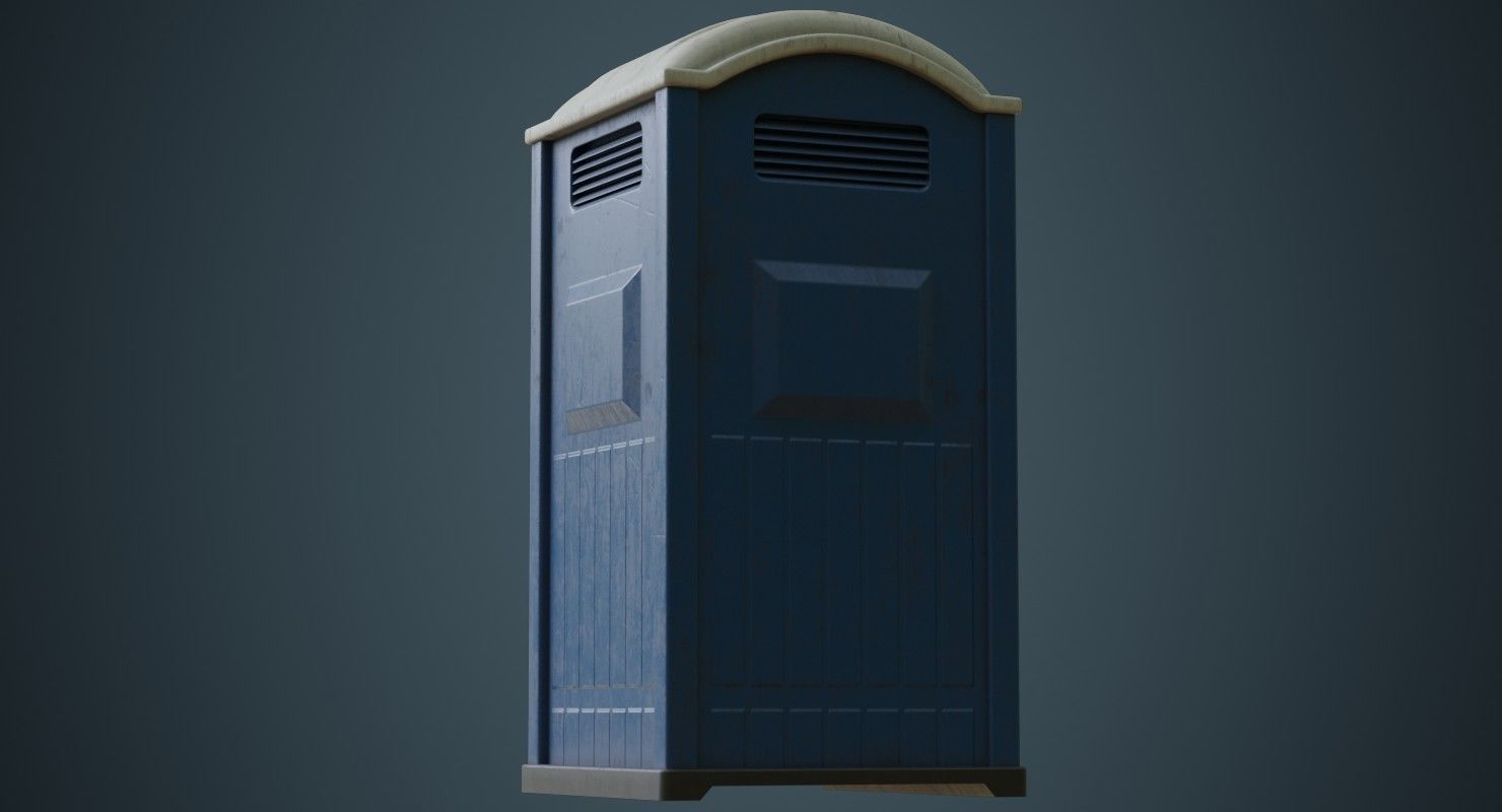 Portable Toilet 3B Low-poly 3D model_3