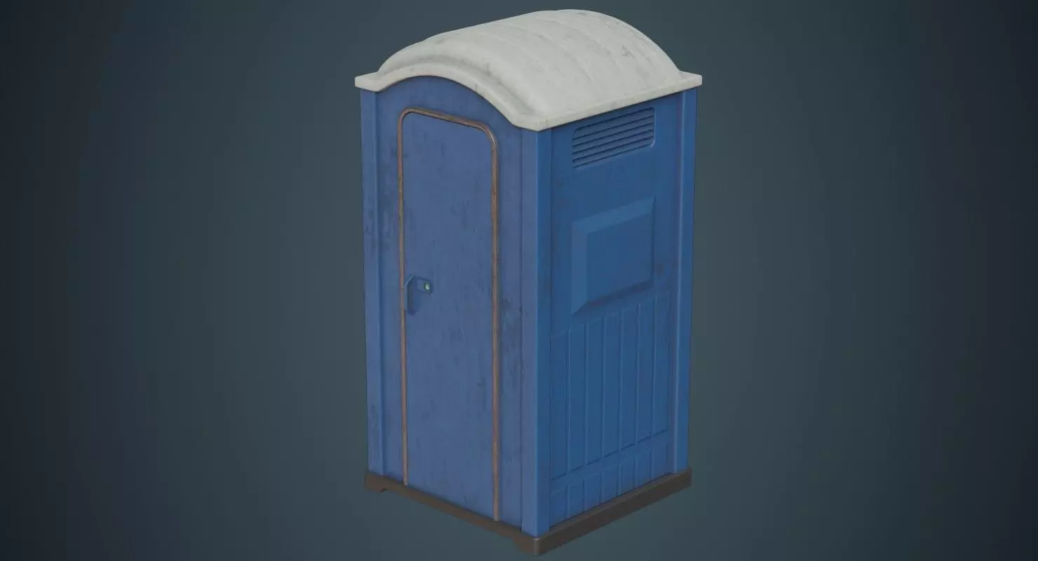 Portable Toilet 3B Low-poly 3D model_0