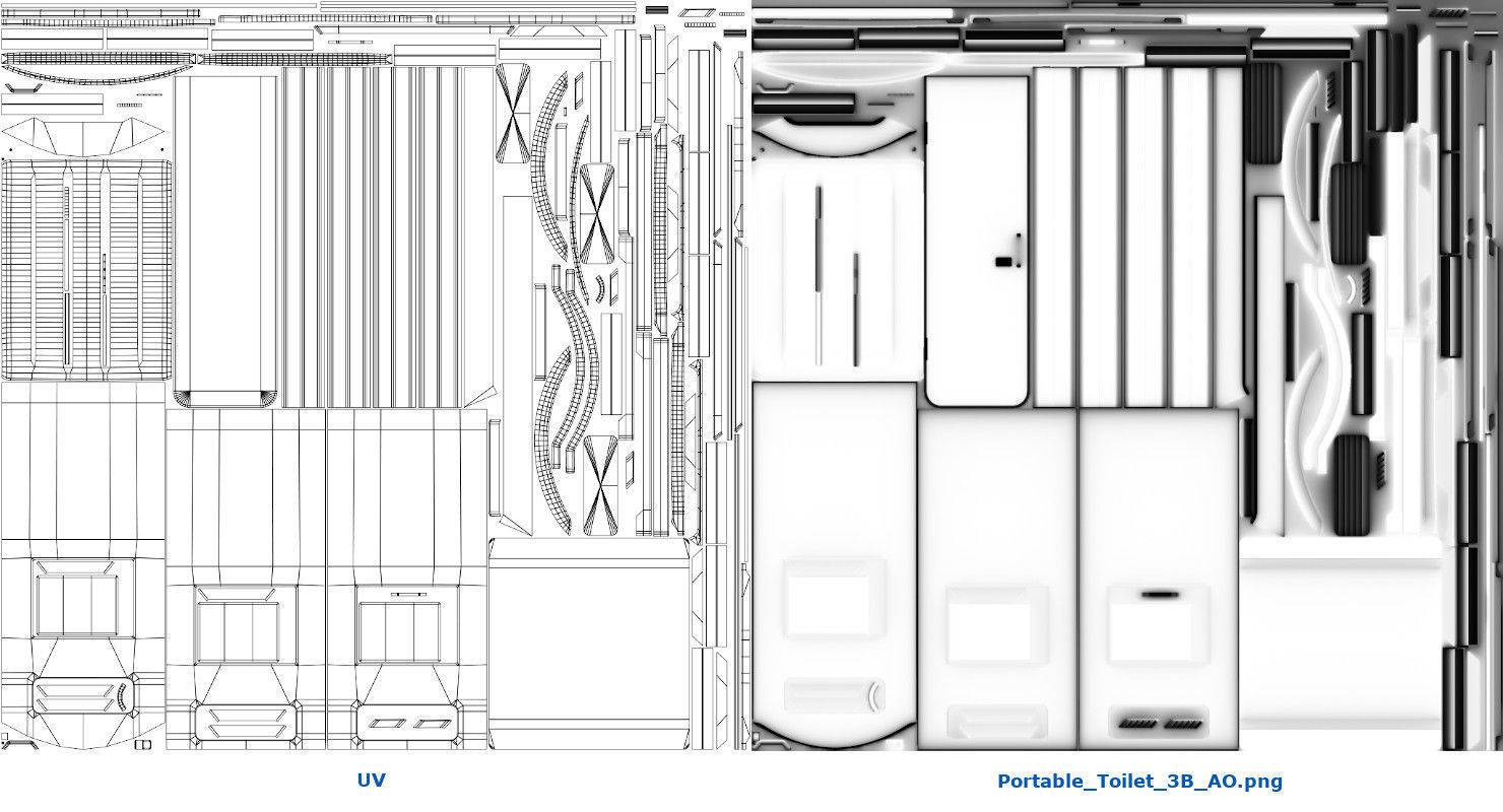 Portable Toilet 3B Low-poly 3D model_8