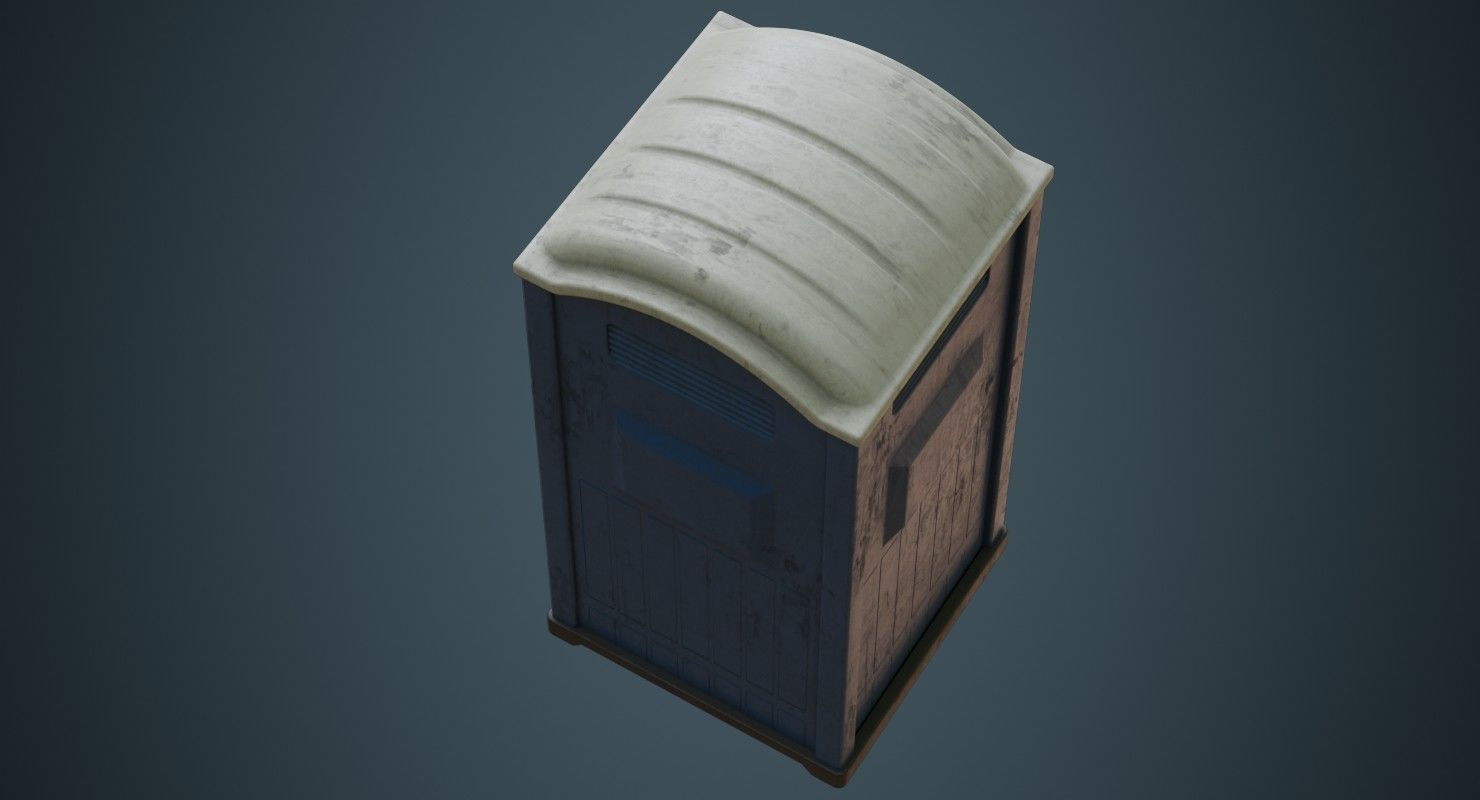 Portable Toilet 3B Low-poly 3D model_2