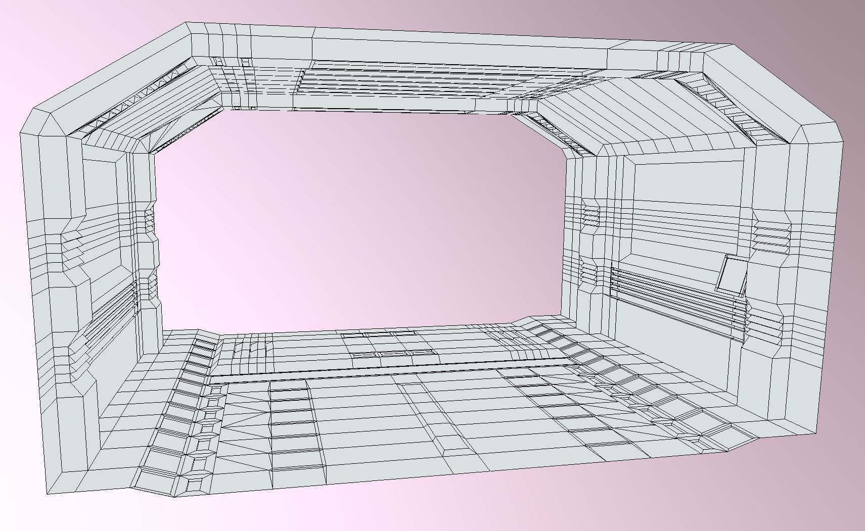 Tileable Space Corridor Low-poly 3D model_10