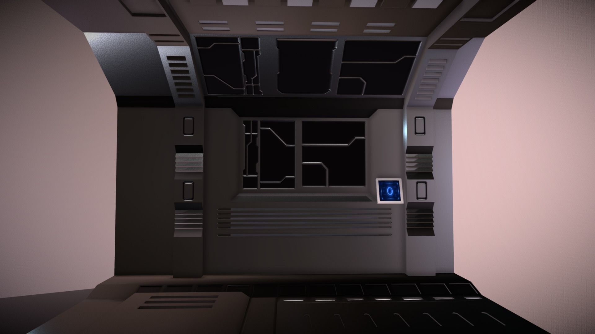 Tileable Space Corridor Low-poly 3D model_7