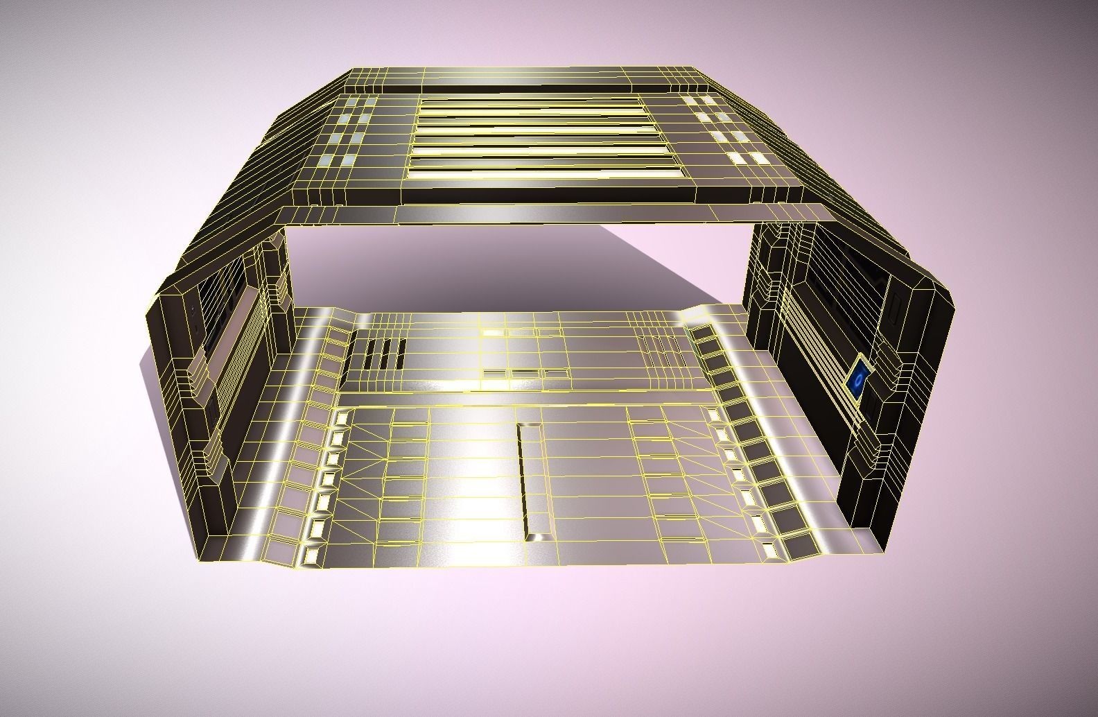 Tileable Space Corridor Low-poly 3D model_14