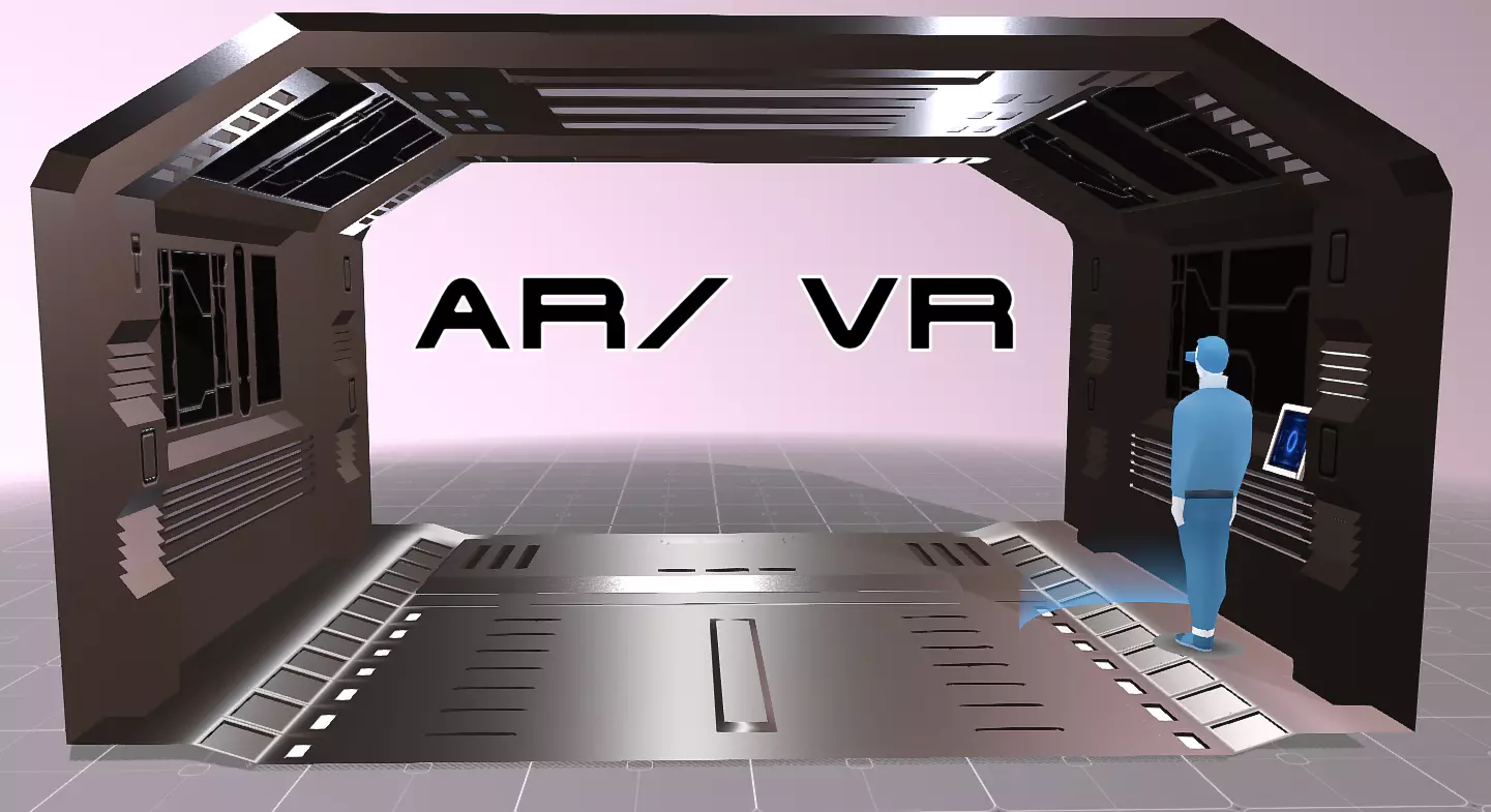 Tileable Space Corridor Low-poly 3D model_0