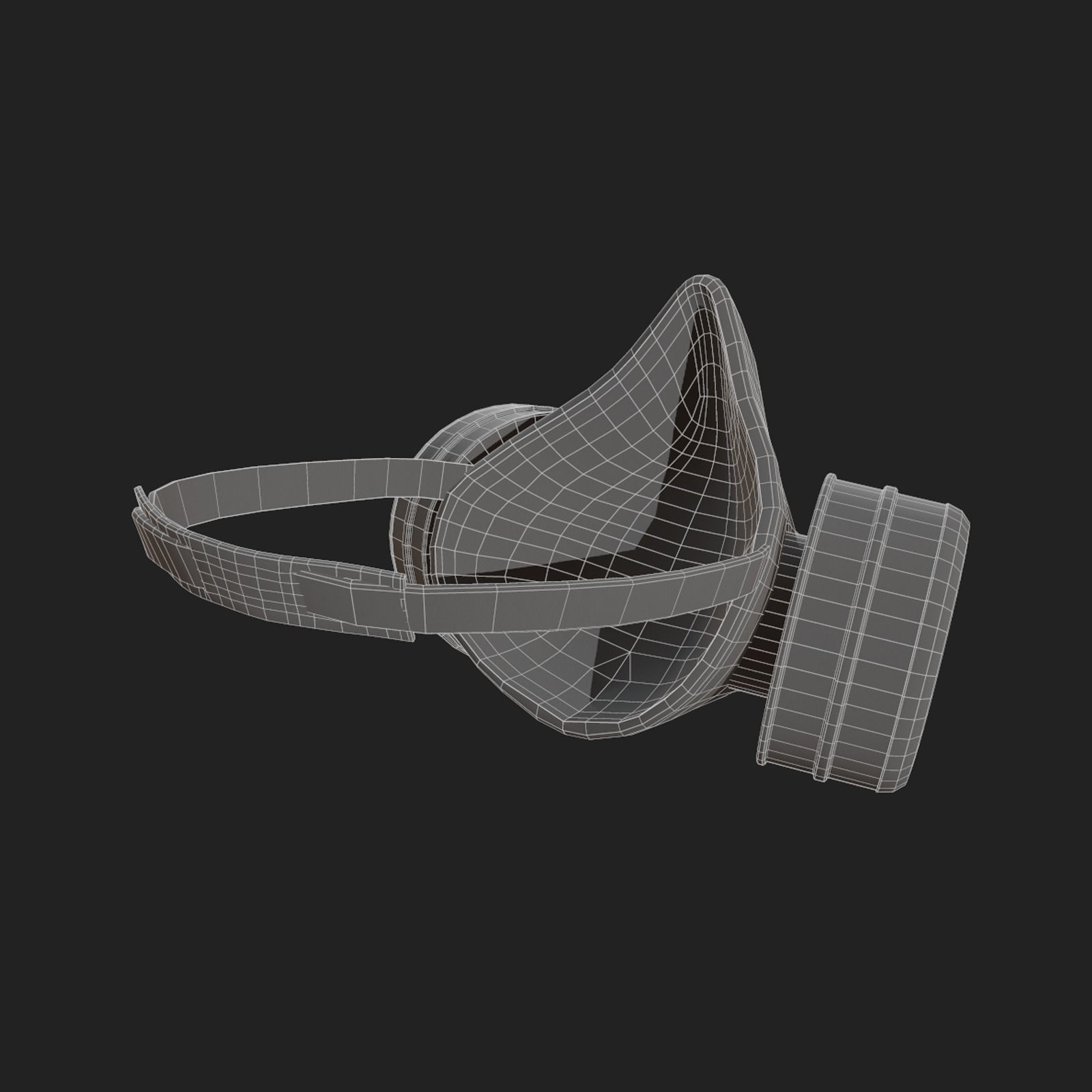 Gas mask respirator scifi military futuristic technology Low-poly 3D model_11