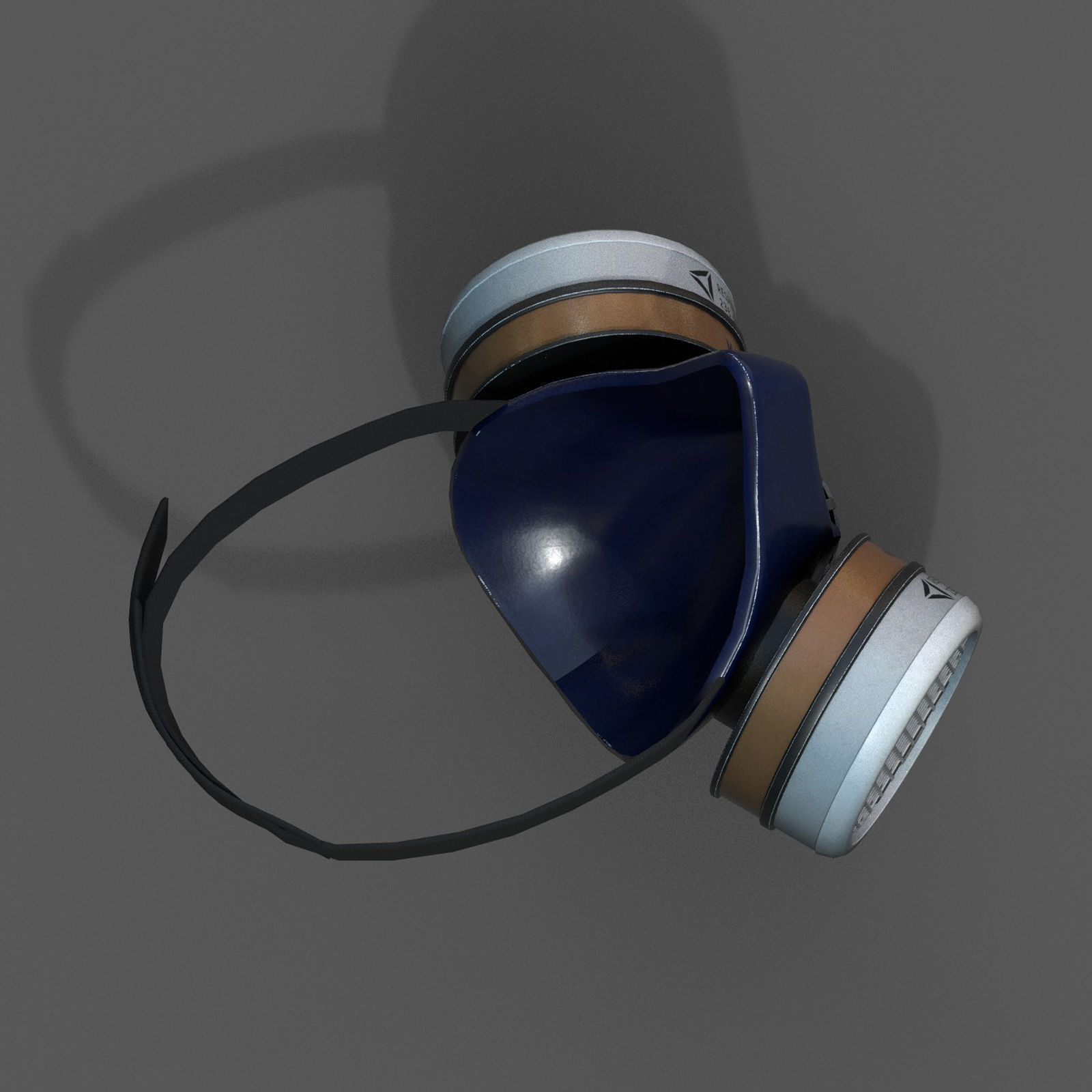 Gas mask respirator scifi military futuristic technology Low-poly 3D model_6