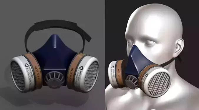 Gas mask respirator scifi military futuristic technology Low-poly 3D model Gas mask respirator scifi military futuristic technology Low-poly 3D model