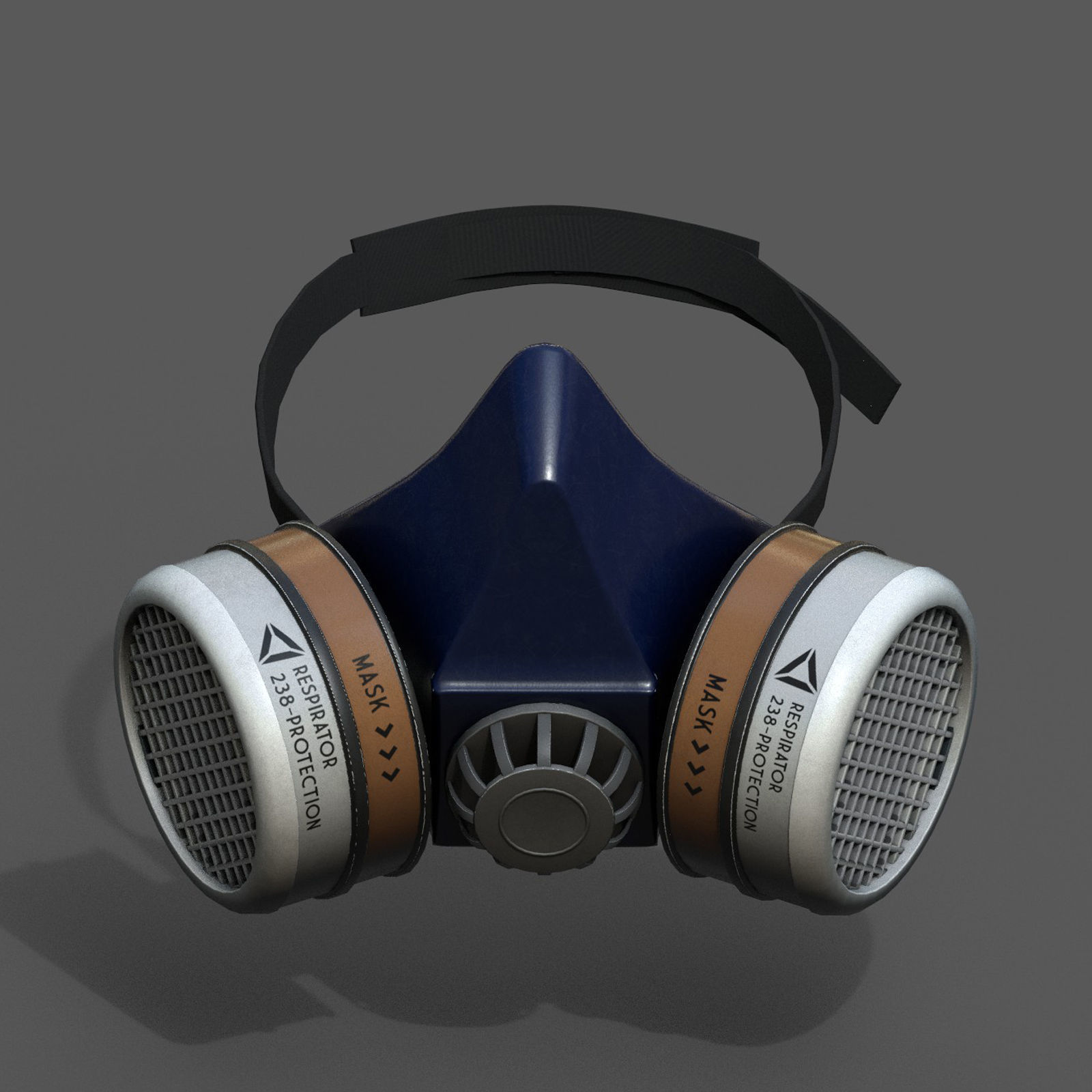 Gas mask respirator scifi military futuristic technology Low-poly 3D model_3