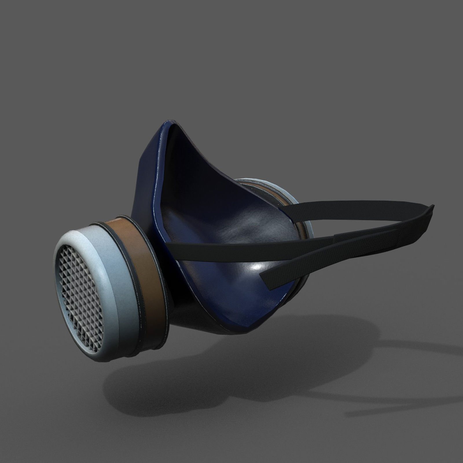 Gas mask respirator scifi military futuristic technology Low-poly 3D model_8