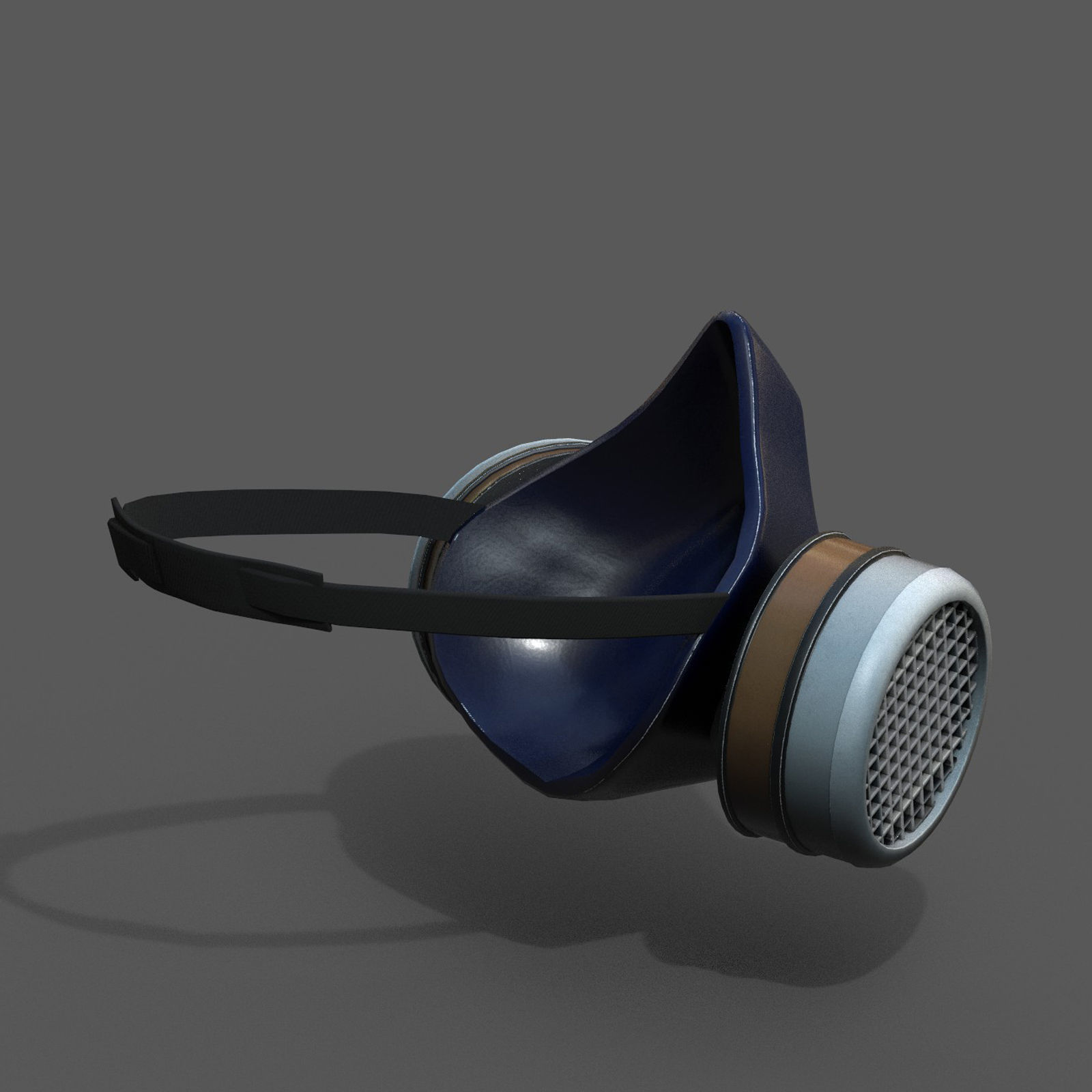 Gas mask respirator scifi military futuristic technology Low-poly 3D model_7