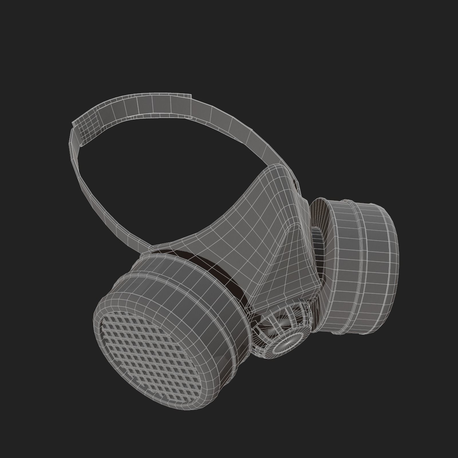Gas mask respirator scifi military futuristic technology Low-poly 3D model_10