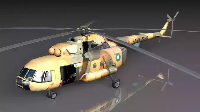 Low Polygon Mi-17 Low-poly 3D model