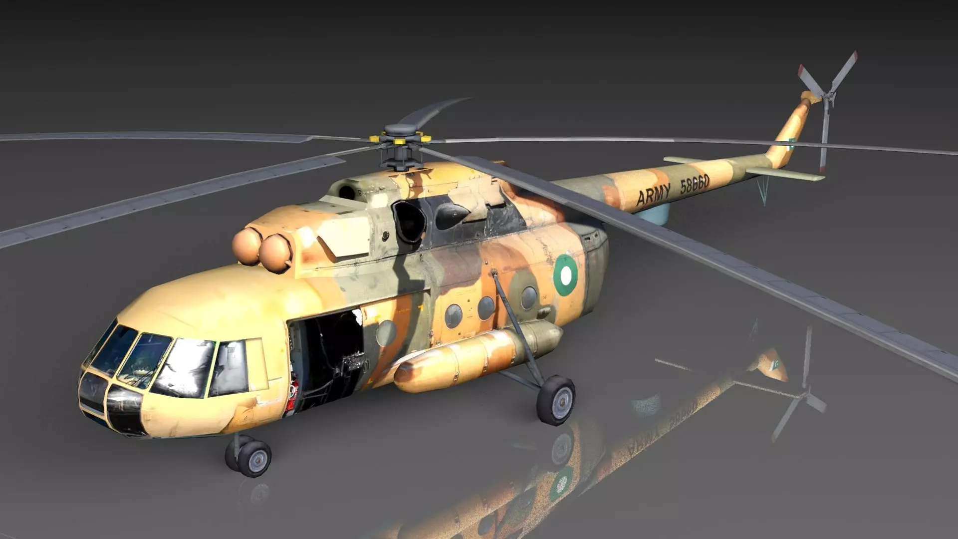 Low Polygon Mi-17 Low-poly 3D model