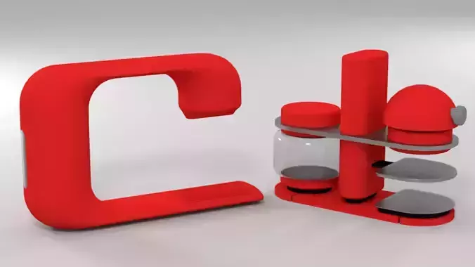 Two conceptual coffee makers Low-poly 3D model