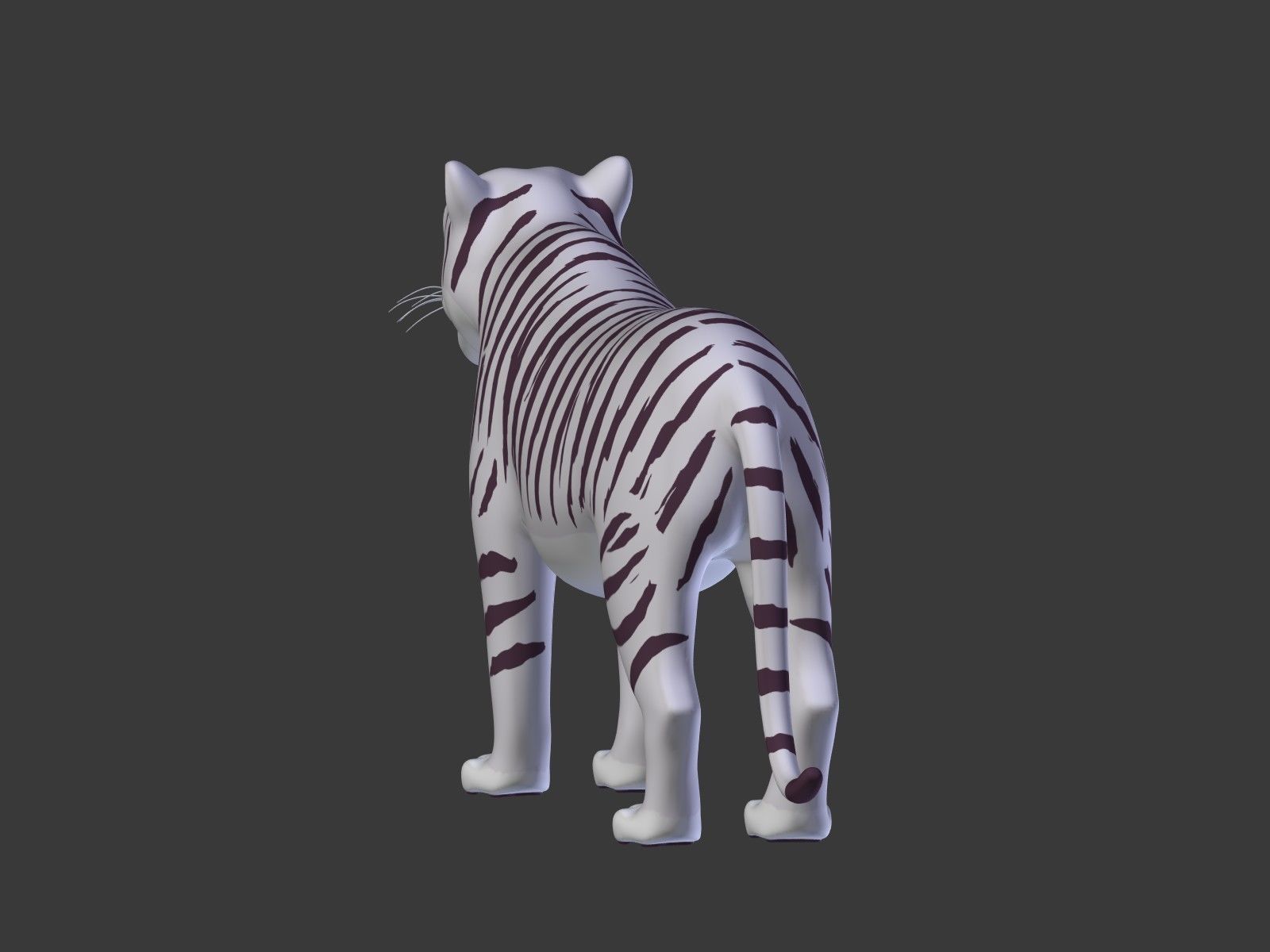 Cartoon White Tiger 3D model_21