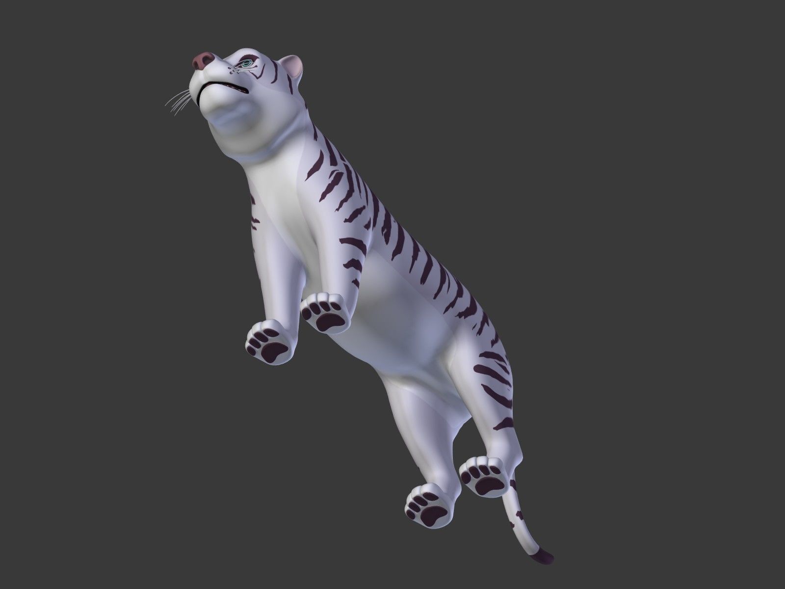 Cartoon White Tiger 3D model_25