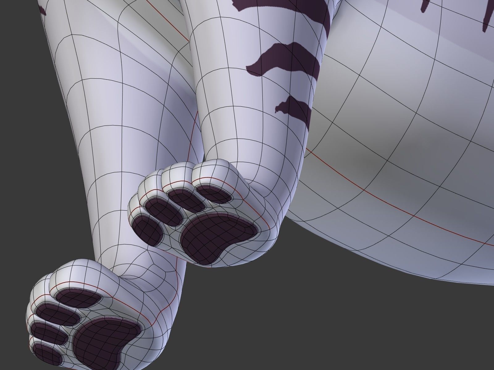 Cartoon White Tiger 3D model_32