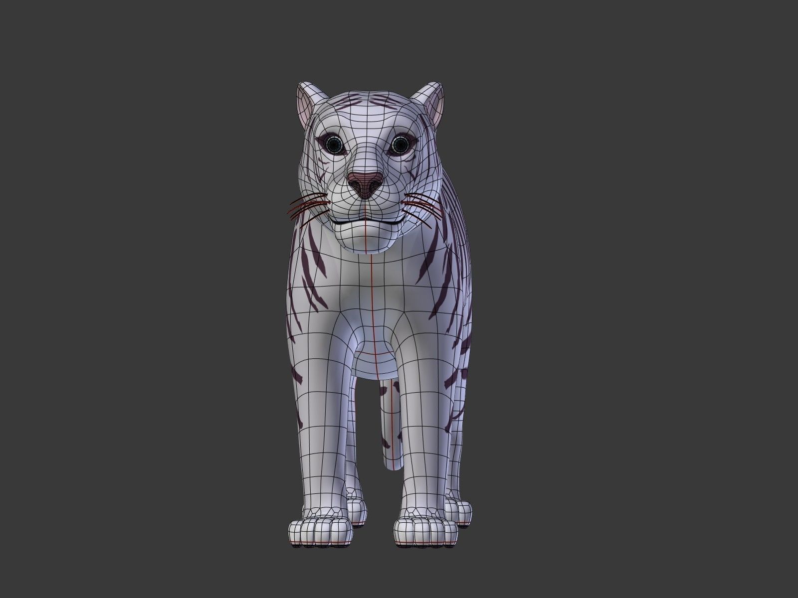 Cartoon White Tiger 3D model_12