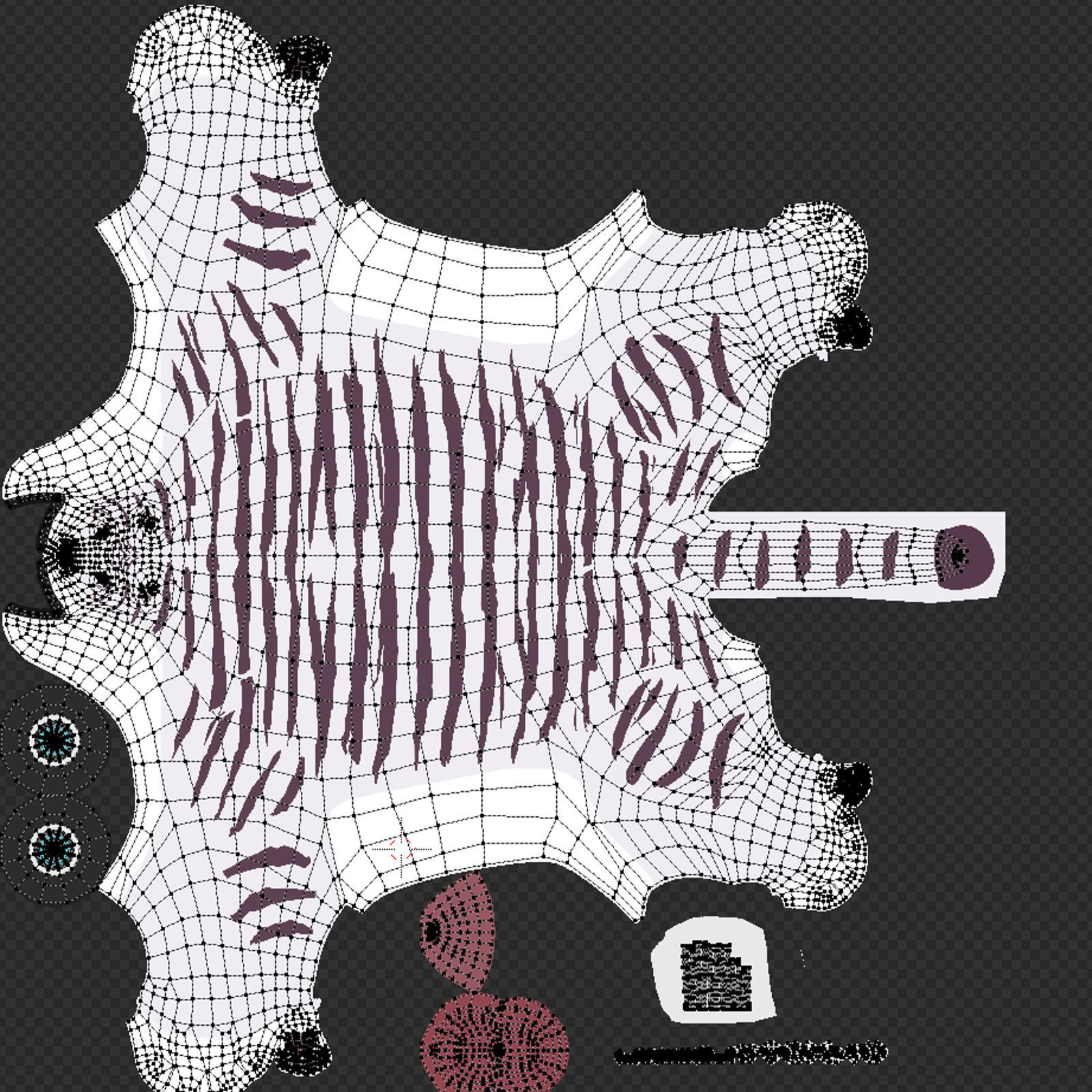 Cartoon White Tiger 3D model_4