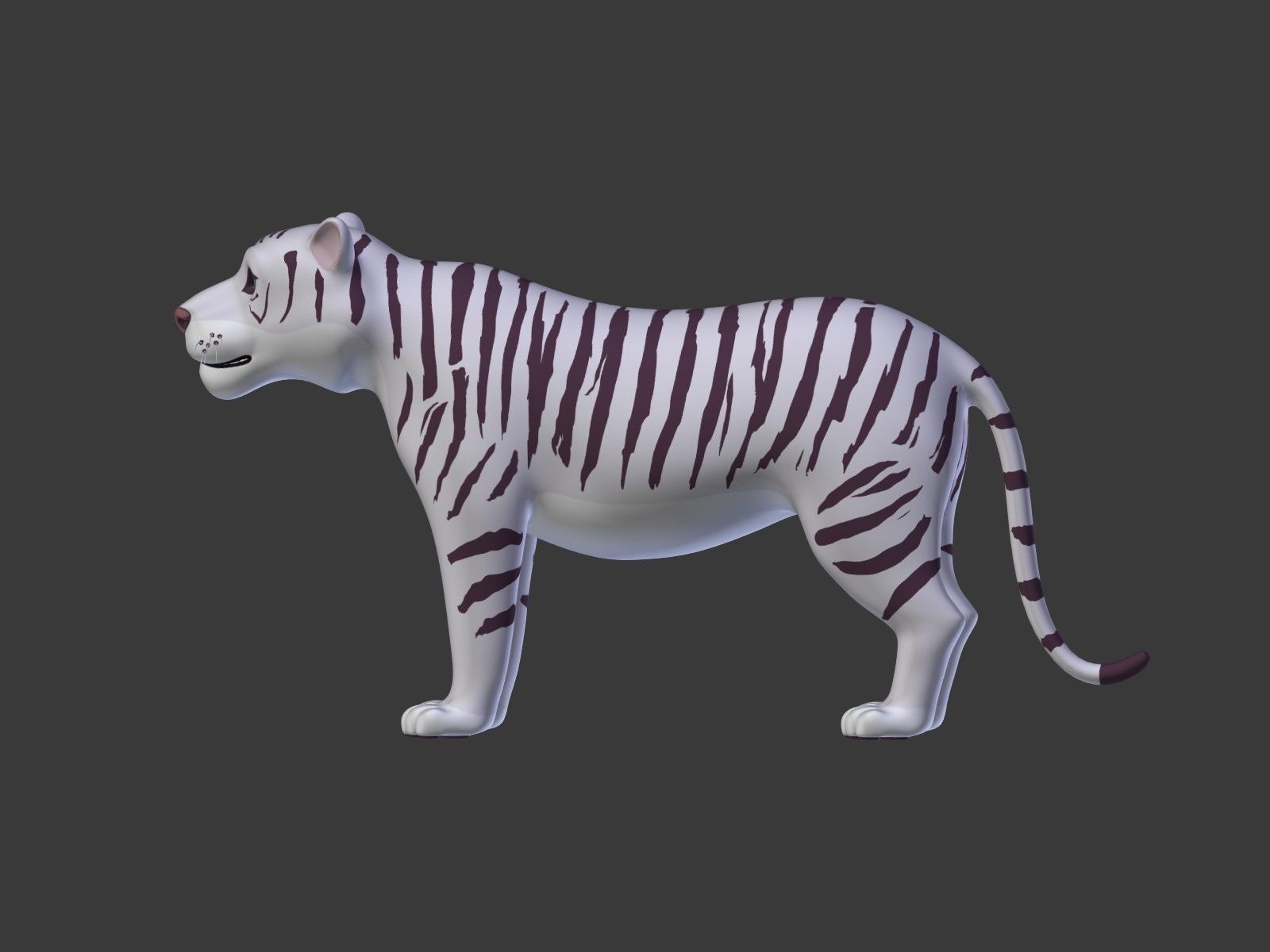 Cartoon White Tiger 3D model_19