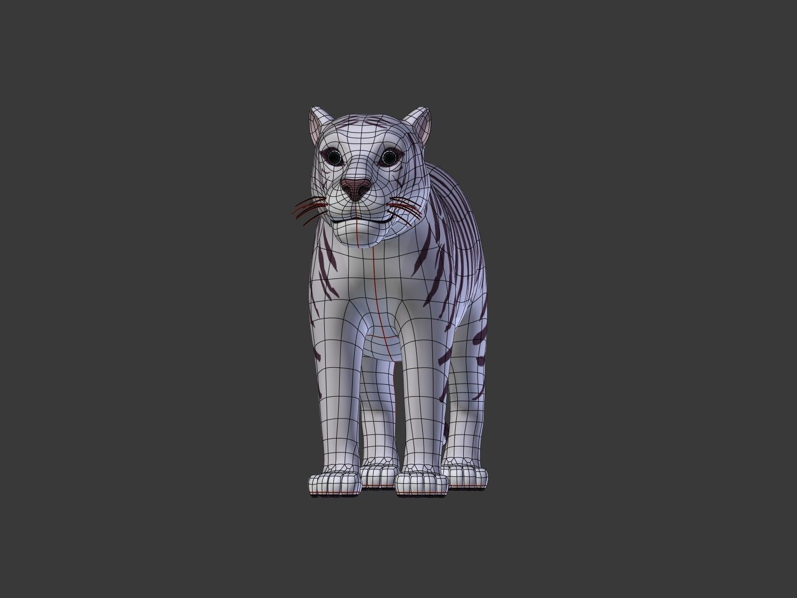 Cartoon White Tiger 3D model_10