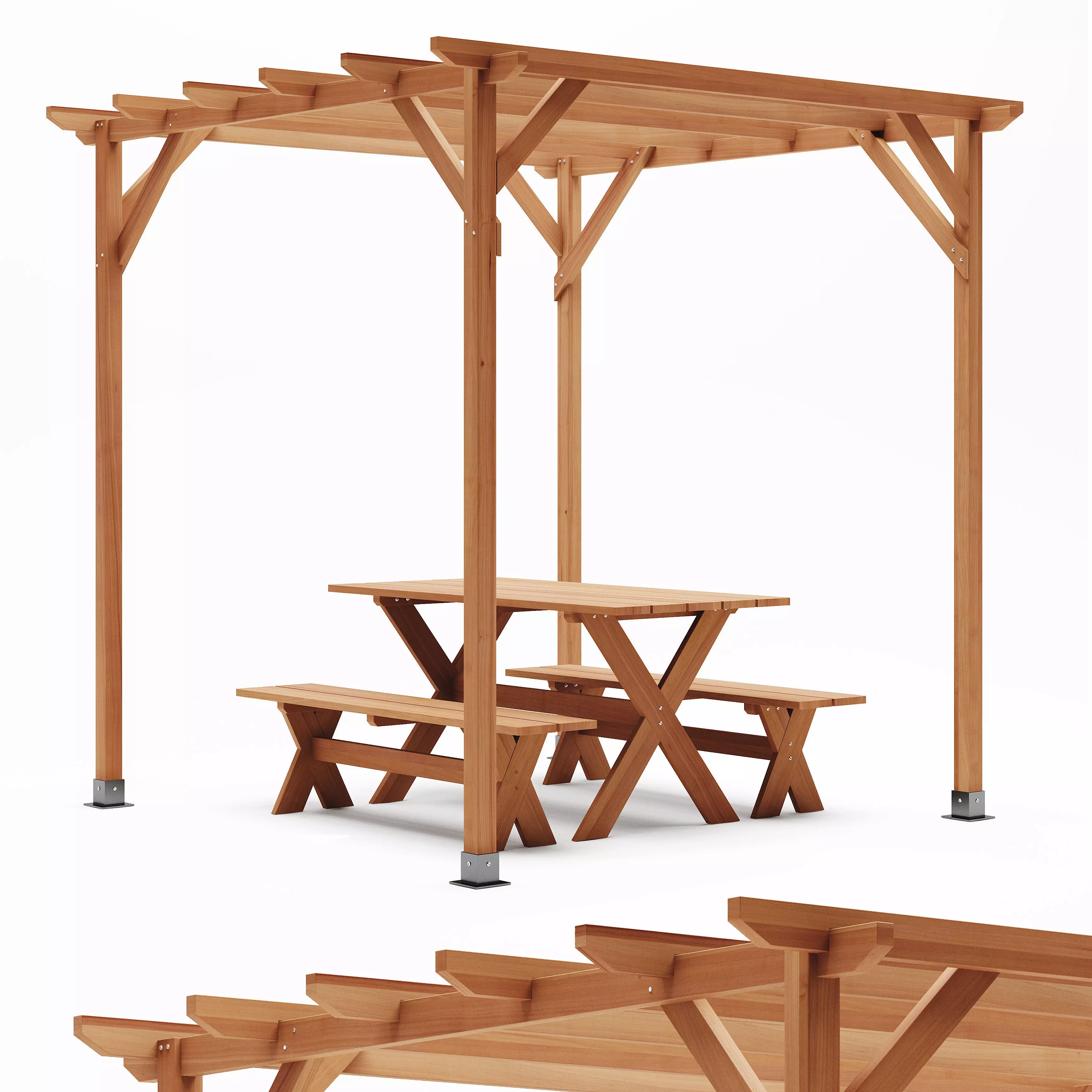 Merry Products Picnic Table Set  3D model_0