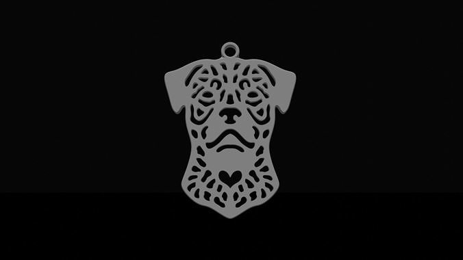 Rottweiler pendant 3D print model