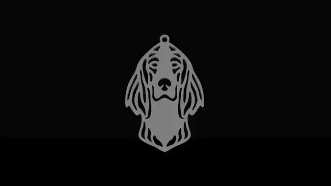 English setter pendant 3D print model
