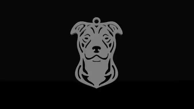 Cross pitbull american bull pendant
