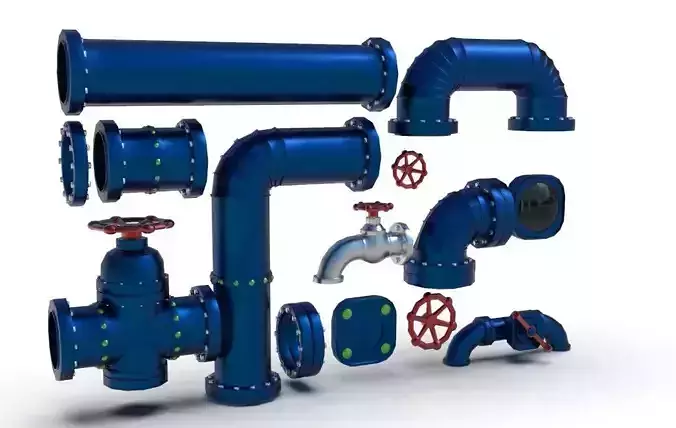 Game Assets Iron Tubes pack 3D model