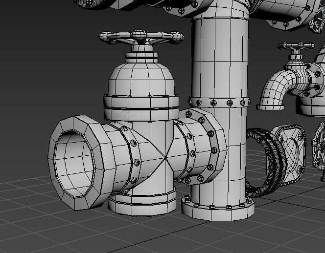 Game Assets Iron Tubes pack 3D model_1