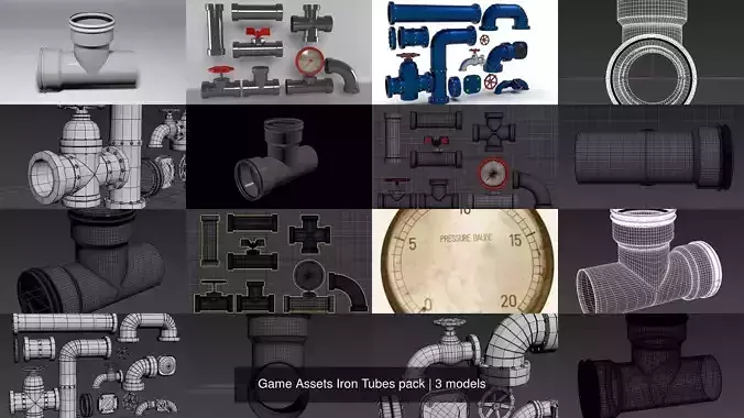 Game Assets Iron Tubes pack