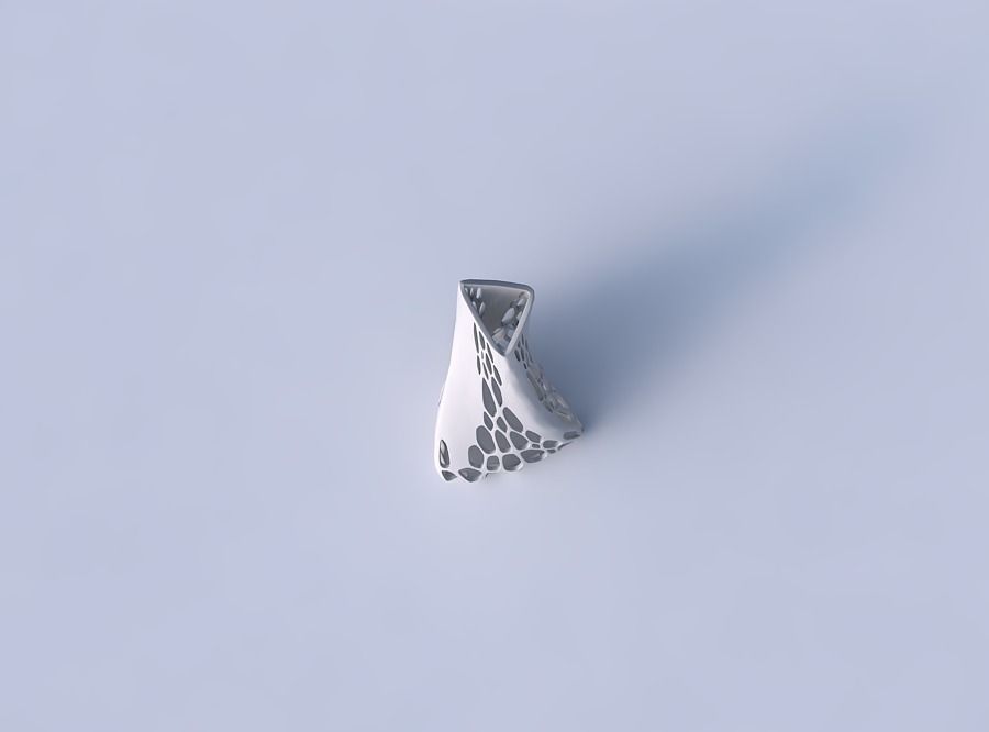 Vase twist grounded tilted triangle with organic lattice with... 3D print model_2