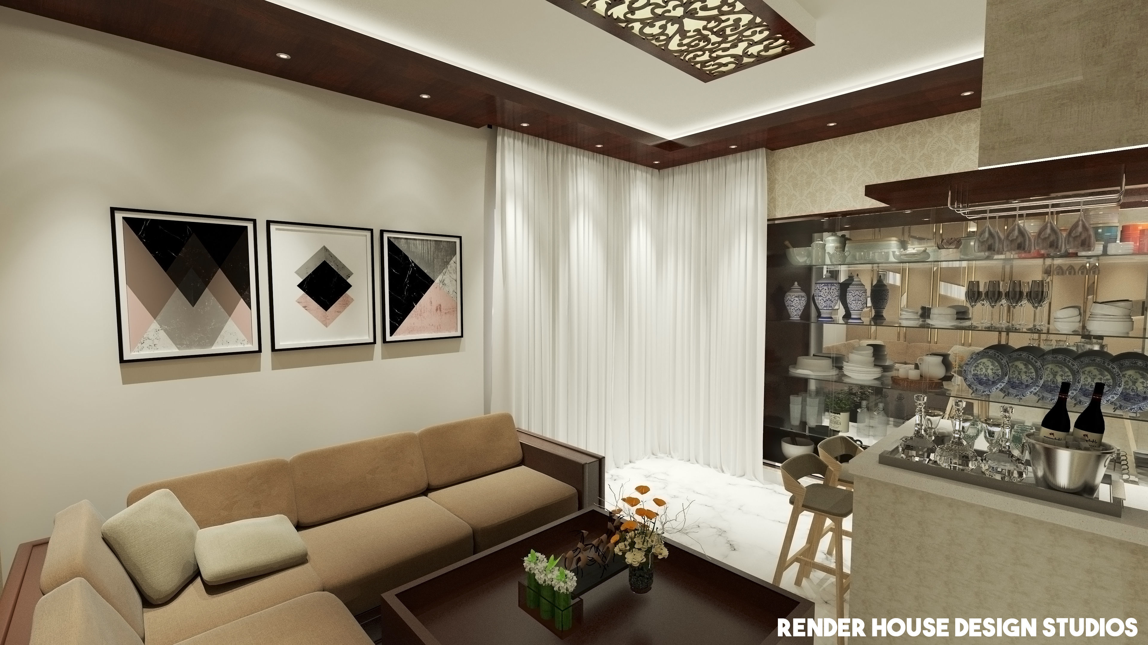 Modern Living Room 3D model_1