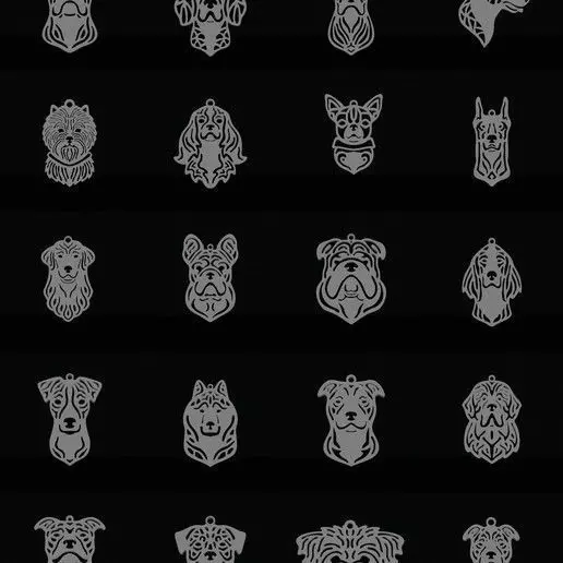 My dog pendant collection 3D print model