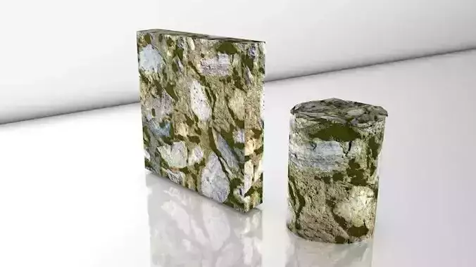 REALISTIC TILEABLE PBR MOSSY STONE WALL  002