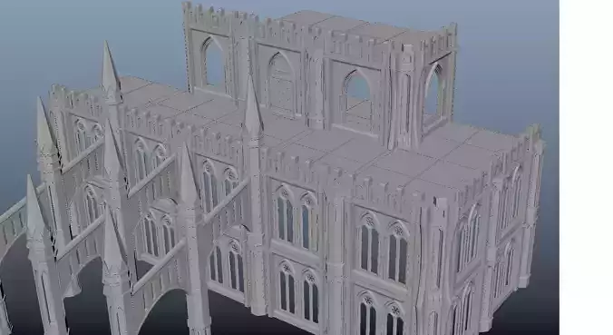Modular gothic building -stl 3D print model