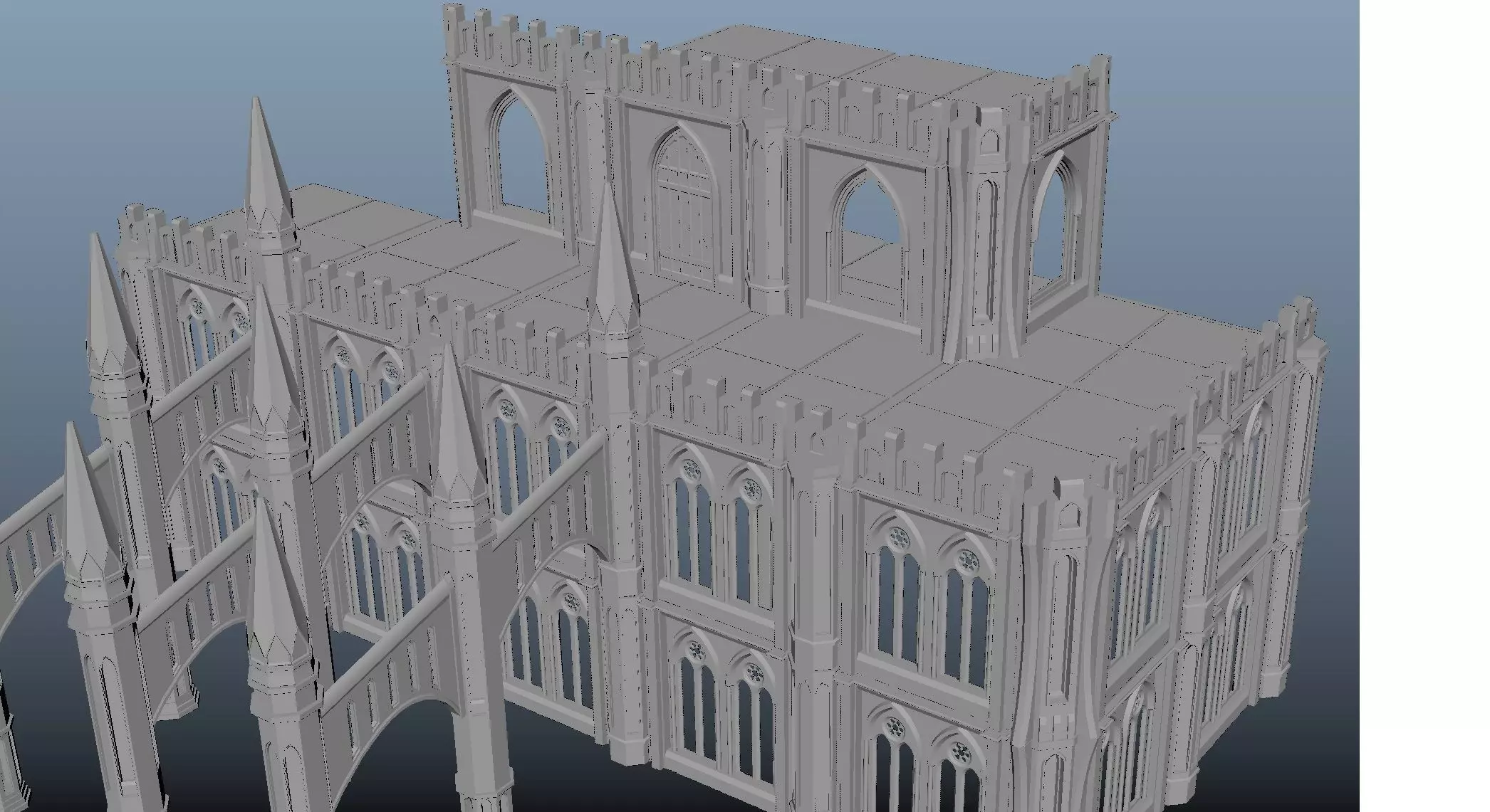Modular gothic building -stl 3D print model_0
