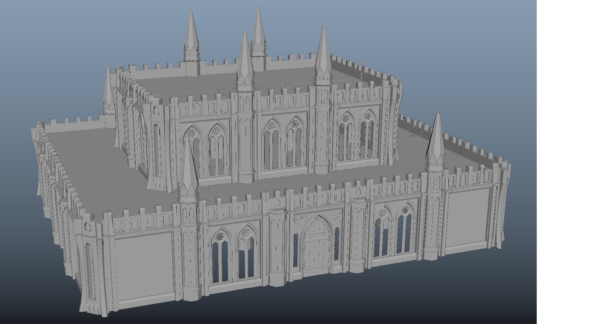 Modular gothic building -stl 3D print model_1