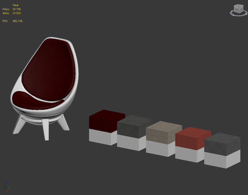 Modern Chair - Sway Lounge Seating Low-poly 3D model_7