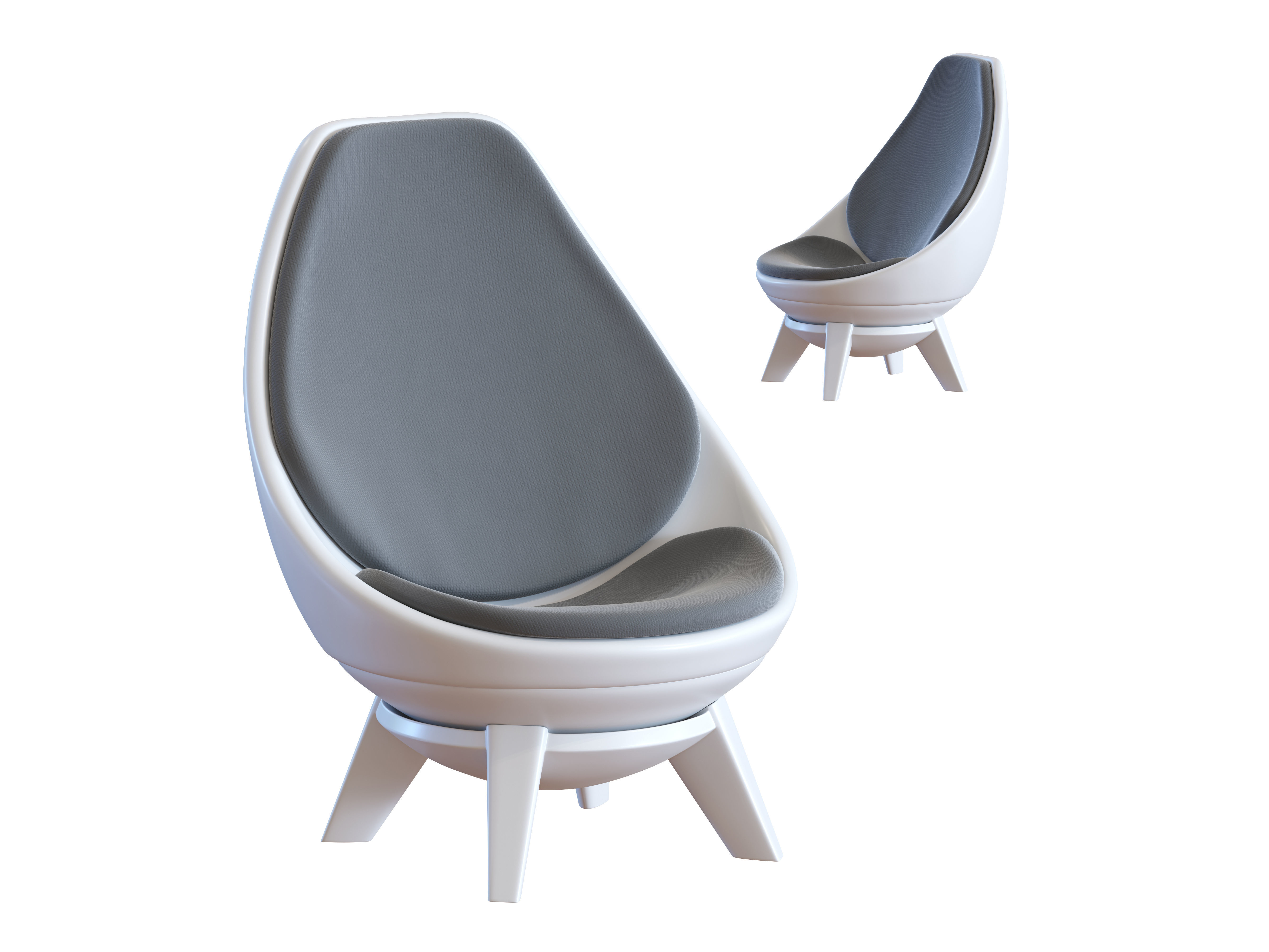 Modern Chair - Sway Lounge Seating Low-poly 3D model_1