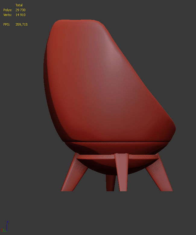 Modern Chair - Sway Lounge Seating Low-poly 3D model_10