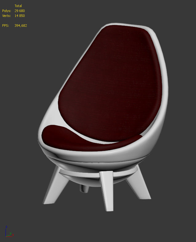 Modern Chair - Sway Lounge Seating Low-poly 3D model_6