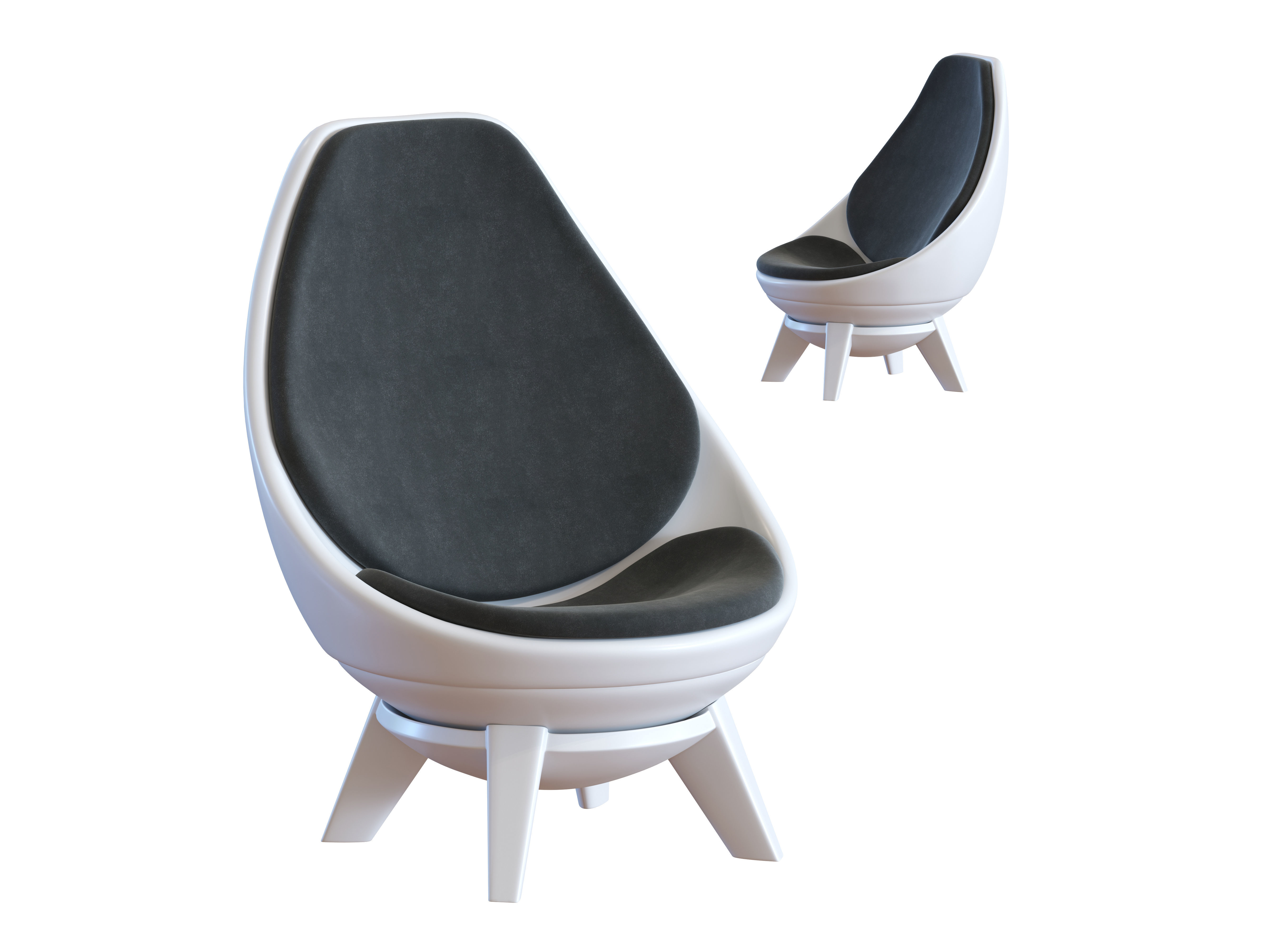 Modern Chair - Sway Lounge Seating Low-poly 3D model_2