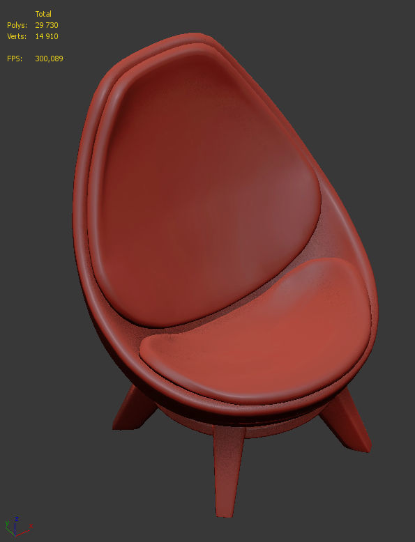 Modern Chair - Sway Lounge Seating Low-poly 3D model_9