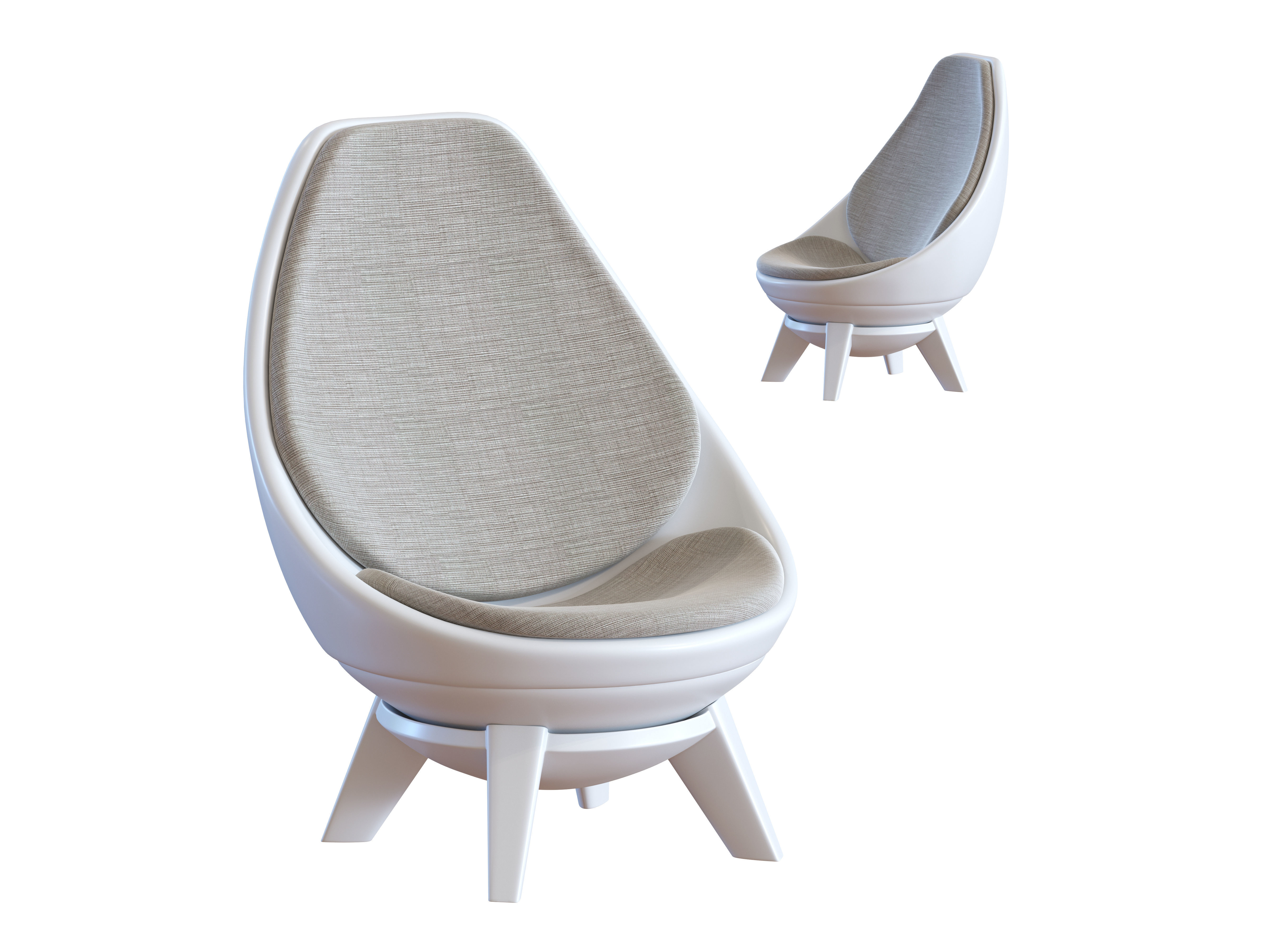 Modern Chair - Sway Lounge Seating Low-poly 3D model_3