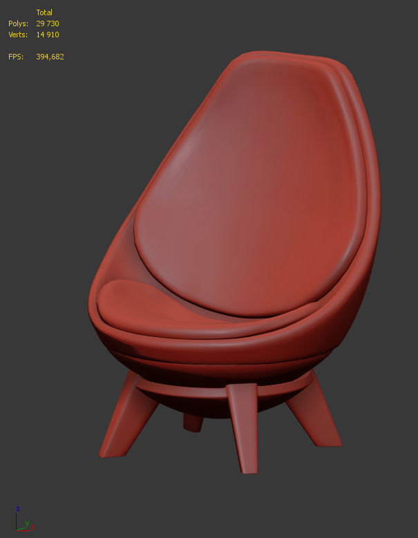 Modern Chair - Sway Lounge Seating Low-poly 3D model_8