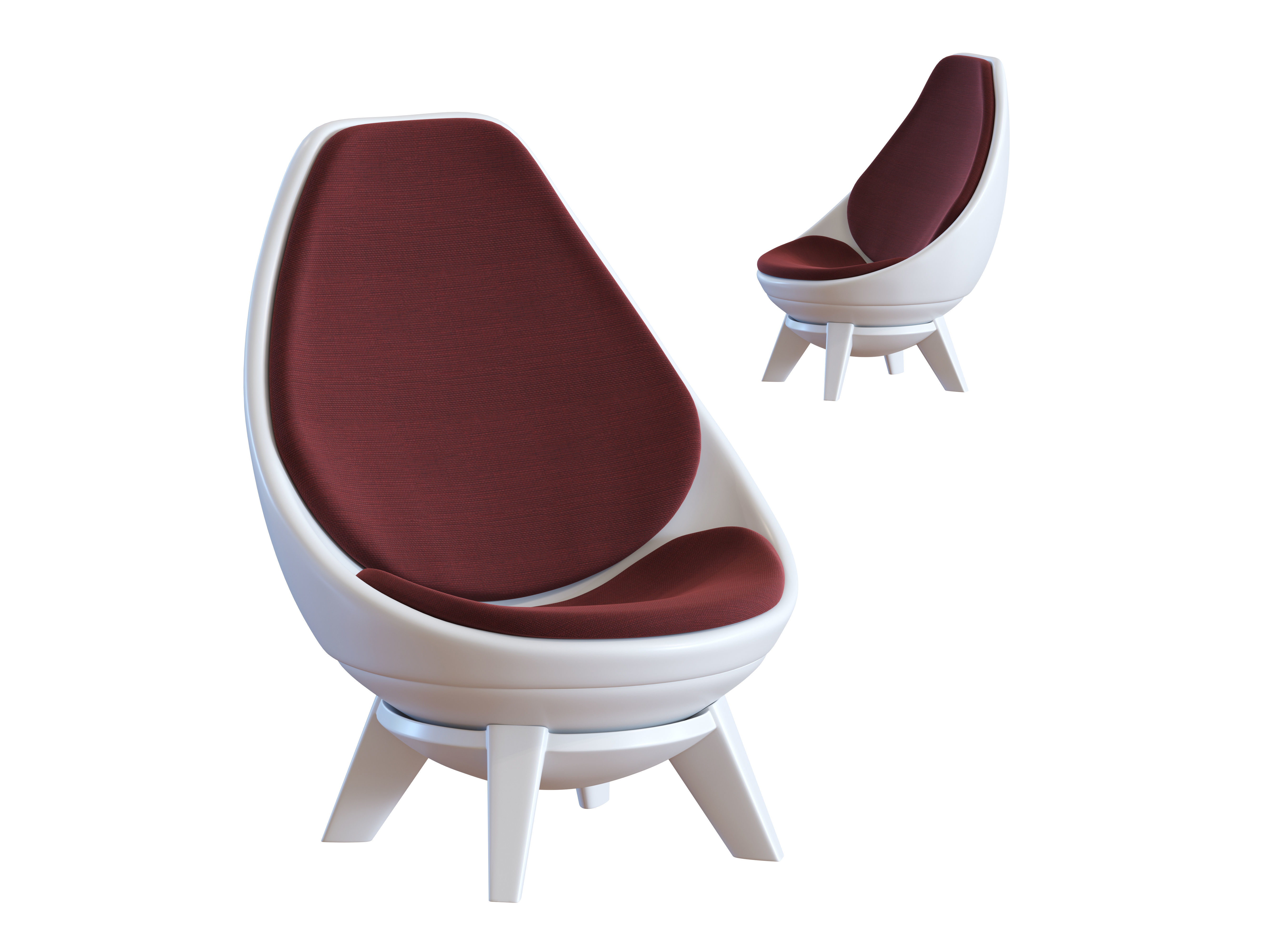 Modern Chair - Sway Lounge Seating Low-poly 3D model_4