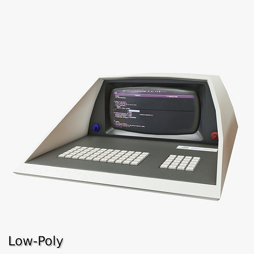 Retro Computer 09 Low-poly 3D model